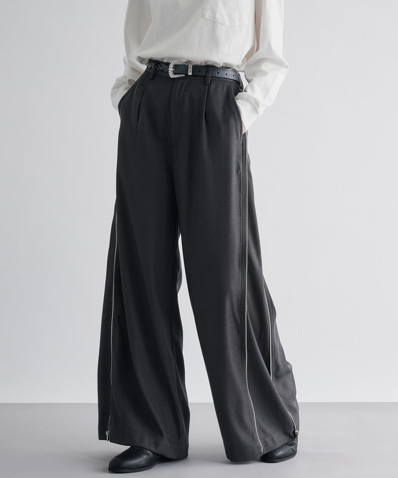 【selleglant｜セレグランテ】SIDE ZIP WIDE SLACKS PANTS/サイドジップワイドスラックスパンツ