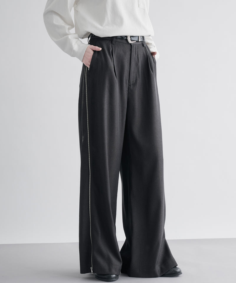 【selleglant｜セレグランテ】SIDE ZIP WIDE SLACKS PANTS/サイドジップワイドスラックスパンツ