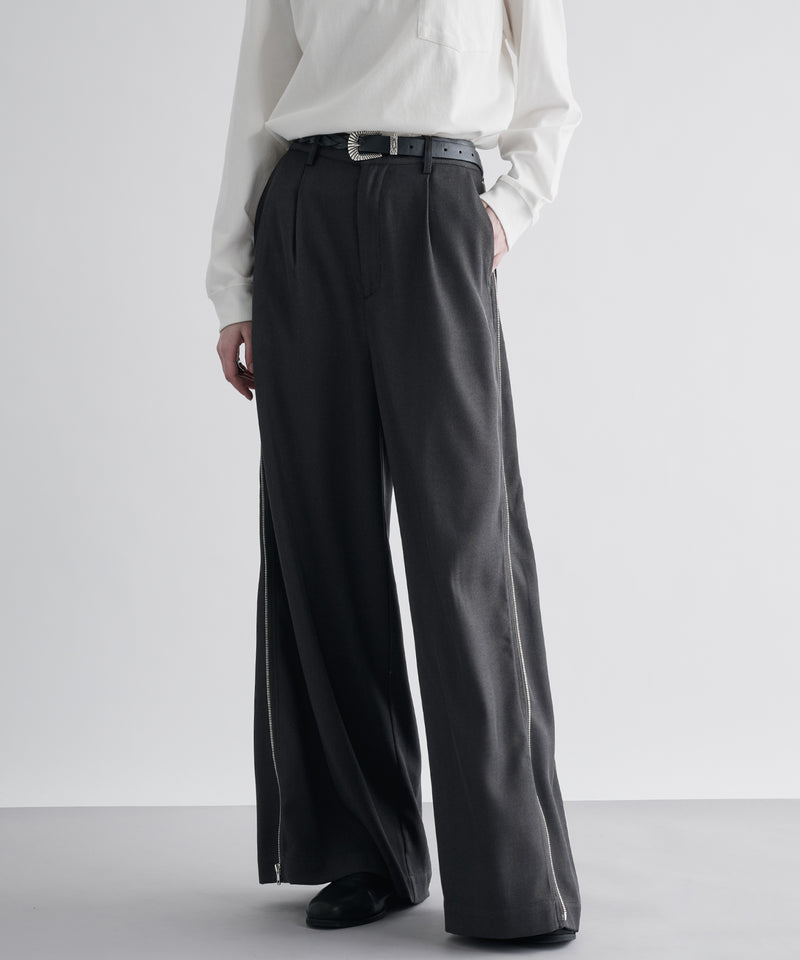 【selleglant｜セレグランテ】SIDE ZIP WIDE SLACKS PANTS/サイドジップワイドスラックスパンツ