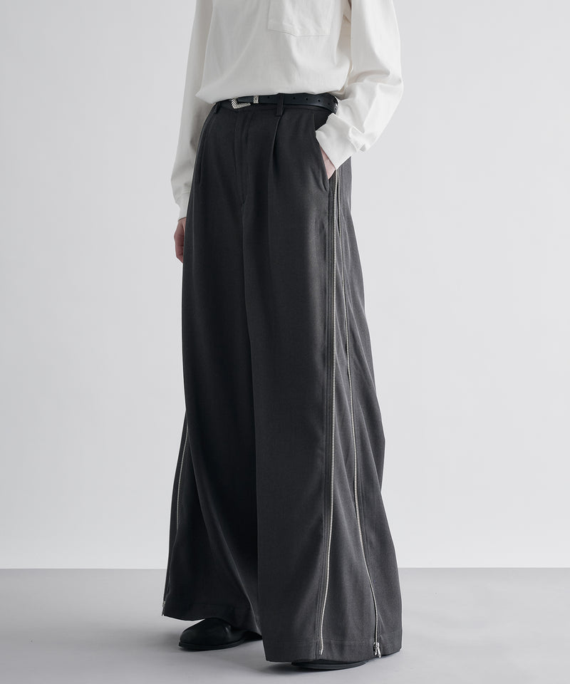 【selleglant｜セレグランテ】SIDE ZIP WIDE SLACKS PANTS/サイドジップワイドスラックスパンツ