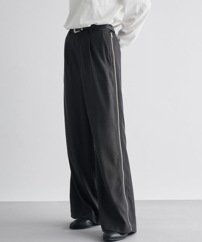 【selleglant｜セレグランテ】SIDE ZIP WIDE SLACKS PANTS/サイドジップワイドスラックスパンツ