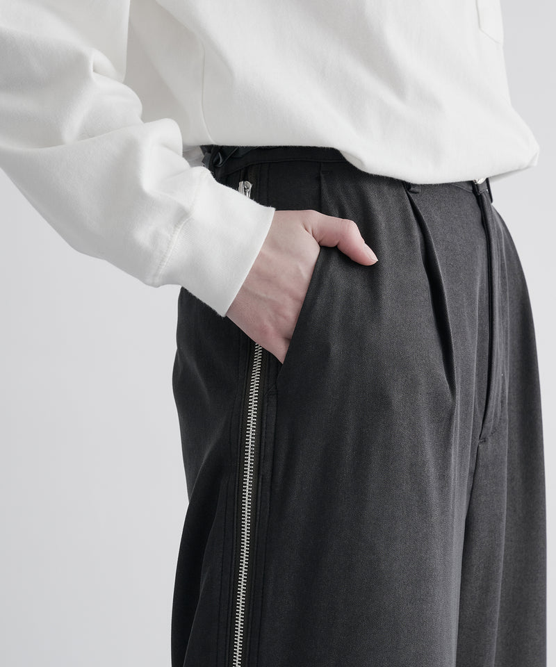 【selleglant｜セレグランテ】SIDE ZIP WIDE SLACKS PANTS/サイドジップワイドスラックスパンツ