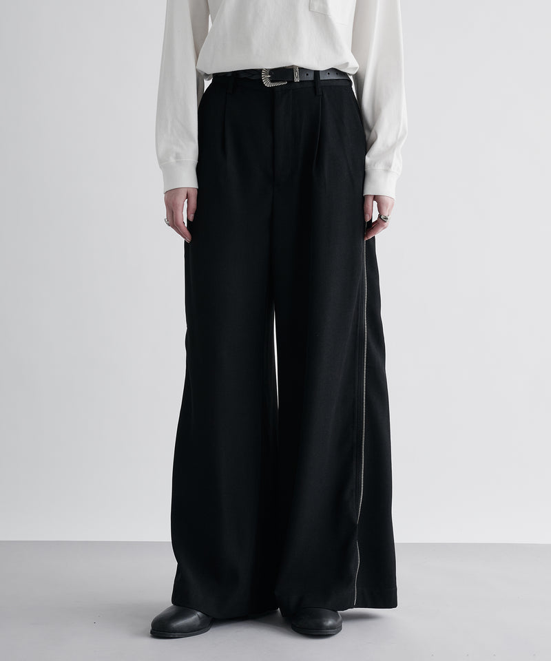 【selleglant｜セレグランテ】SIDE ZIP WIDE SLACKS PANTS/サイドジップワイドスラックスパンツ