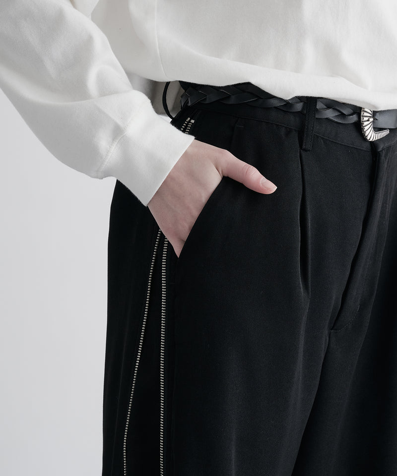 【selleglant｜セレグランテ】SIDE ZIP WIDE SLACKS PANTS/サイドジップワイドスラックスパンツ