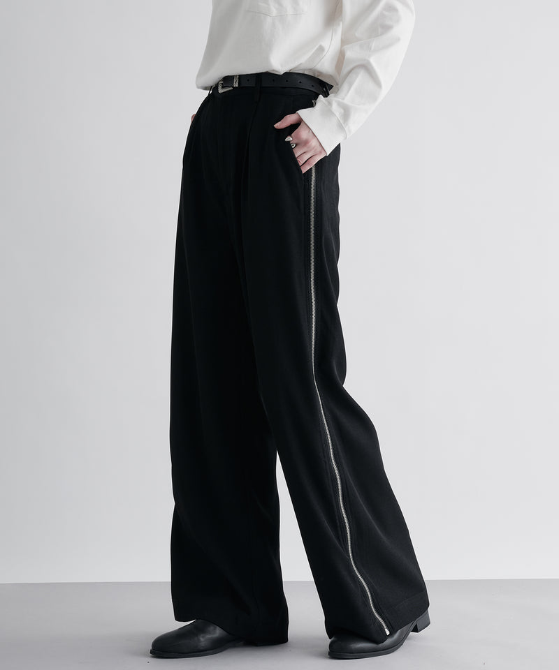 【selleglant｜セレグランテ】SIDE ZIP WIDE SLACKS PANTS/サイドジップワイドスラックスパンツ