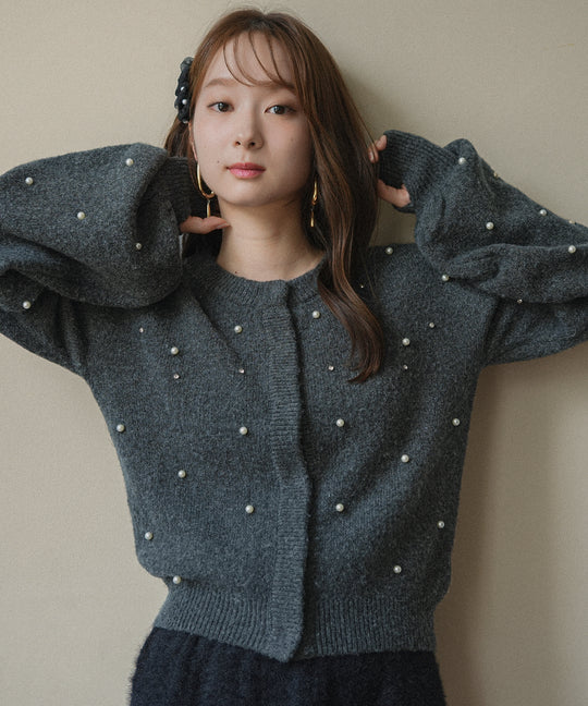 bijou knit cardigan / ビジューニットカーディガン