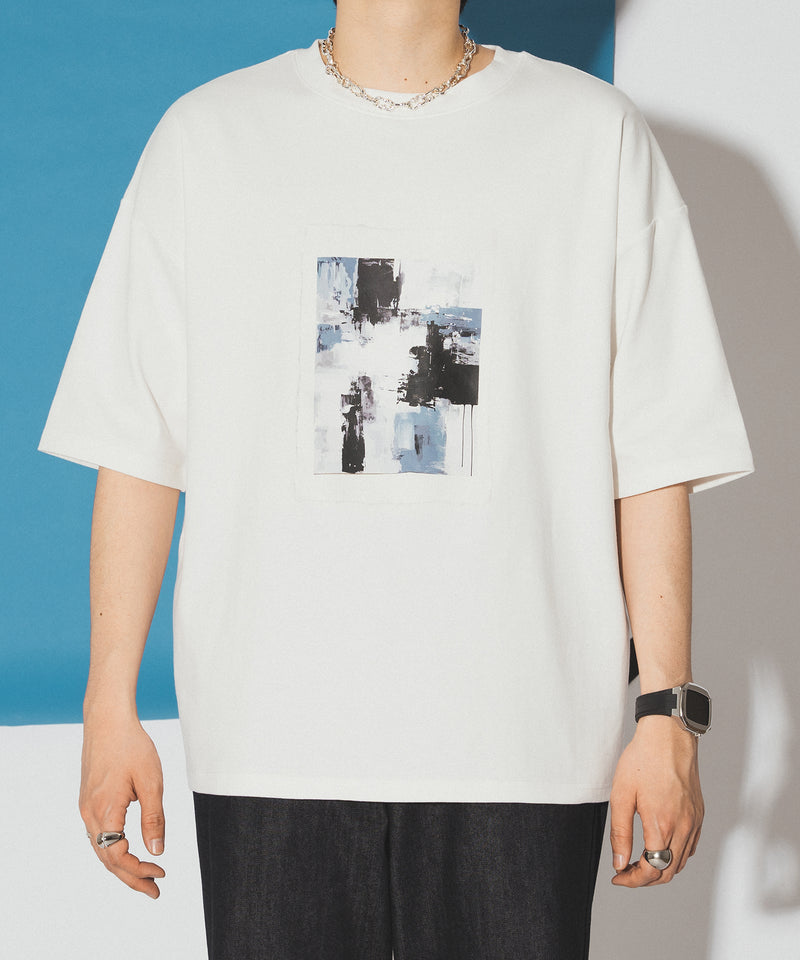 【selleglant｜セレグランテ】ABSTRACT PRINT T SHIRT/アブストラクトプリントTシャツ
