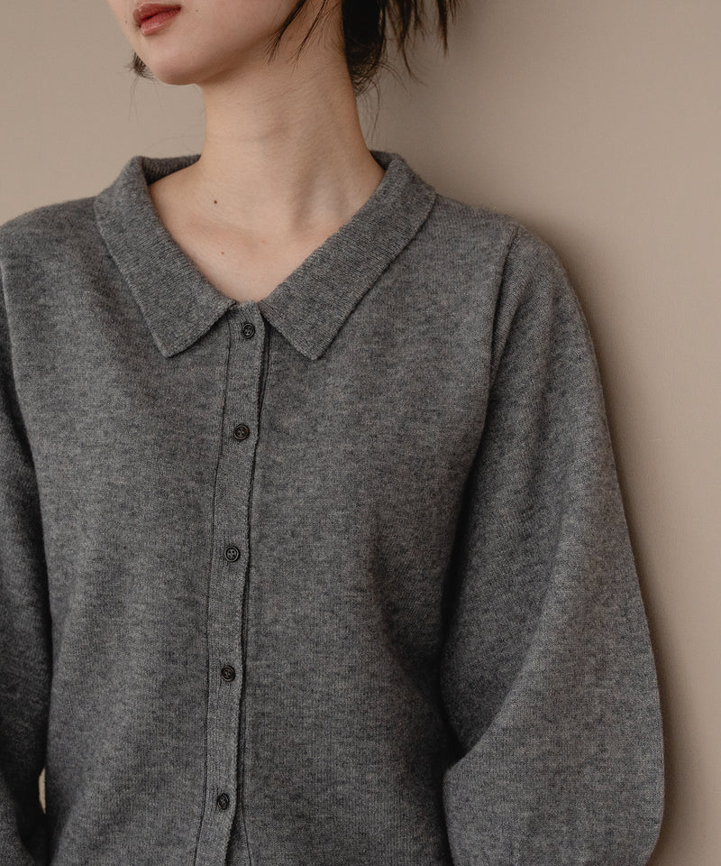 cable knit loose shirt ensemble / ケーブルニットルーズシャツアンサンブル