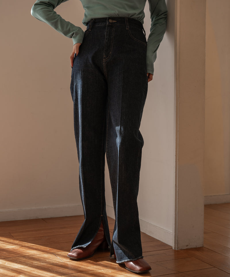 slit straight denim / スリットストレートデニム