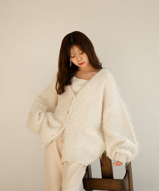 この色は発売後即完売でしたmideal / shaggy cardigan カールシャギー