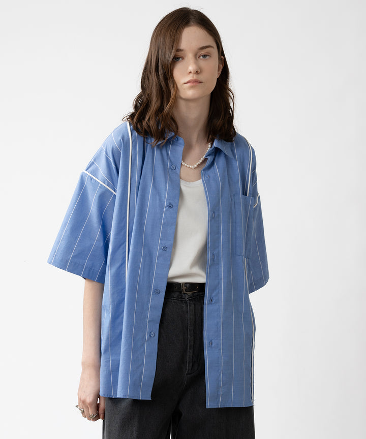 cpg ストライプデザイン シャツ selleglant｜セレグランテ】STRIPED PIPING SHIRT / ストライプ