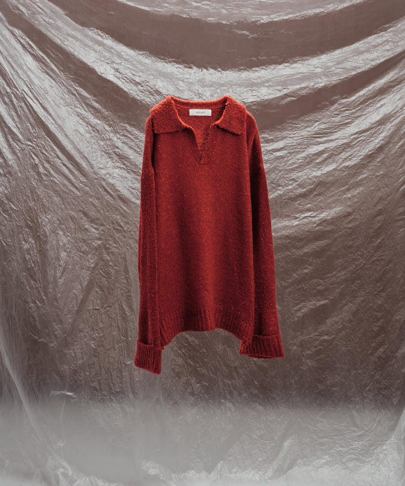 SKIPPER BOUCLE POLO KNIT / スキッパーブークレポロニット