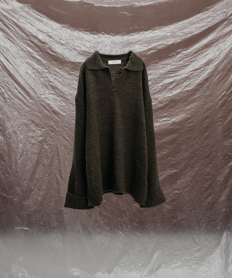 SKIPPER BOUCLE POLO KNIT / スキッパーブークレポロニット