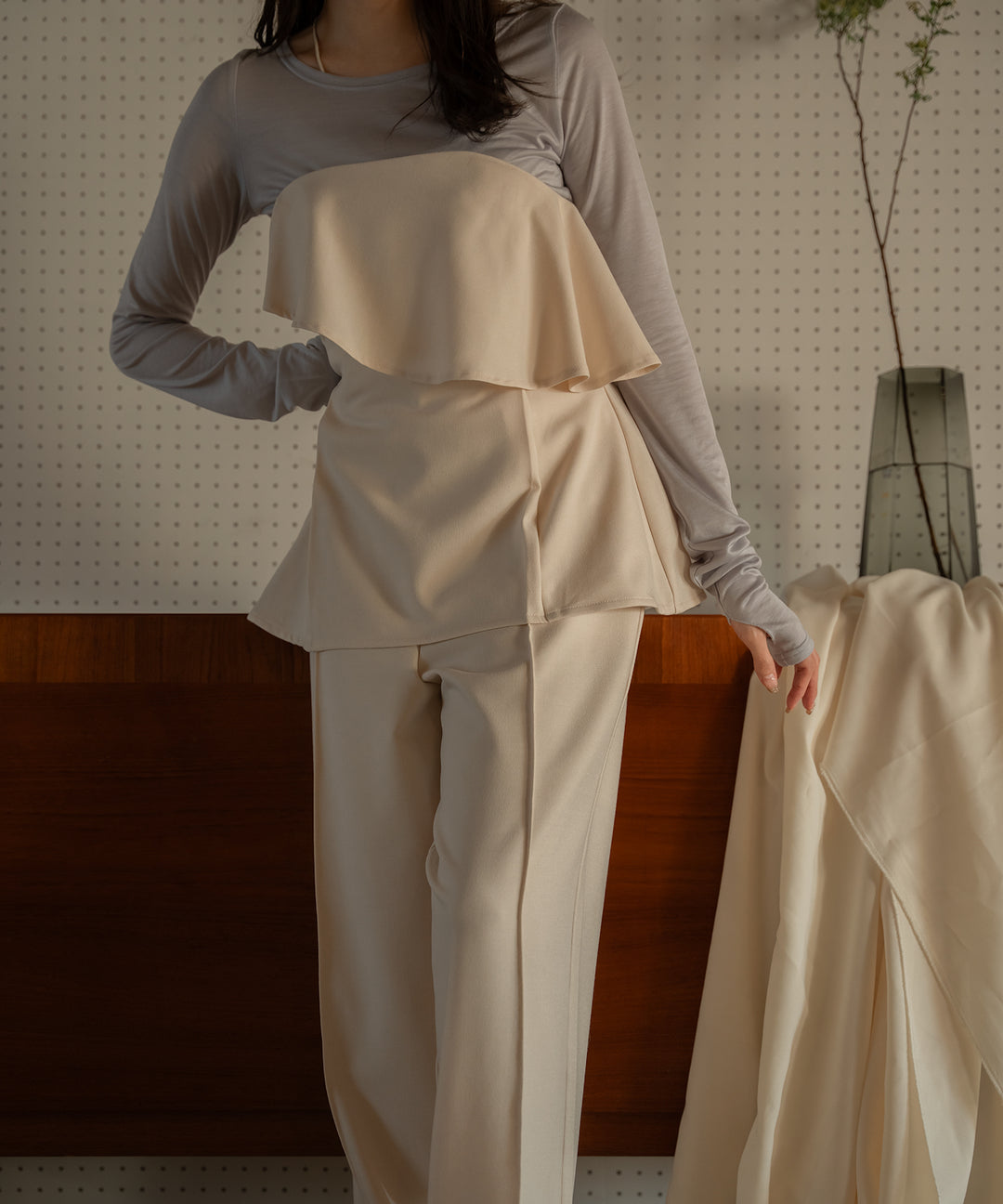 last7点以下】frill bare bestier × sheer tops set / フリルベア 
