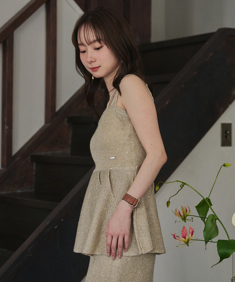 spangle peplum bustier / スパンコールペプラムビスチェ