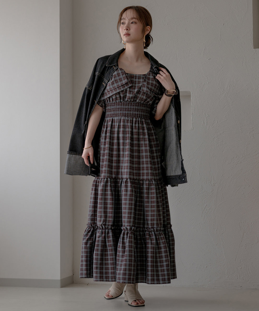 2way sleeve tiered onepiece / 2wayスリーブティアードワンピース