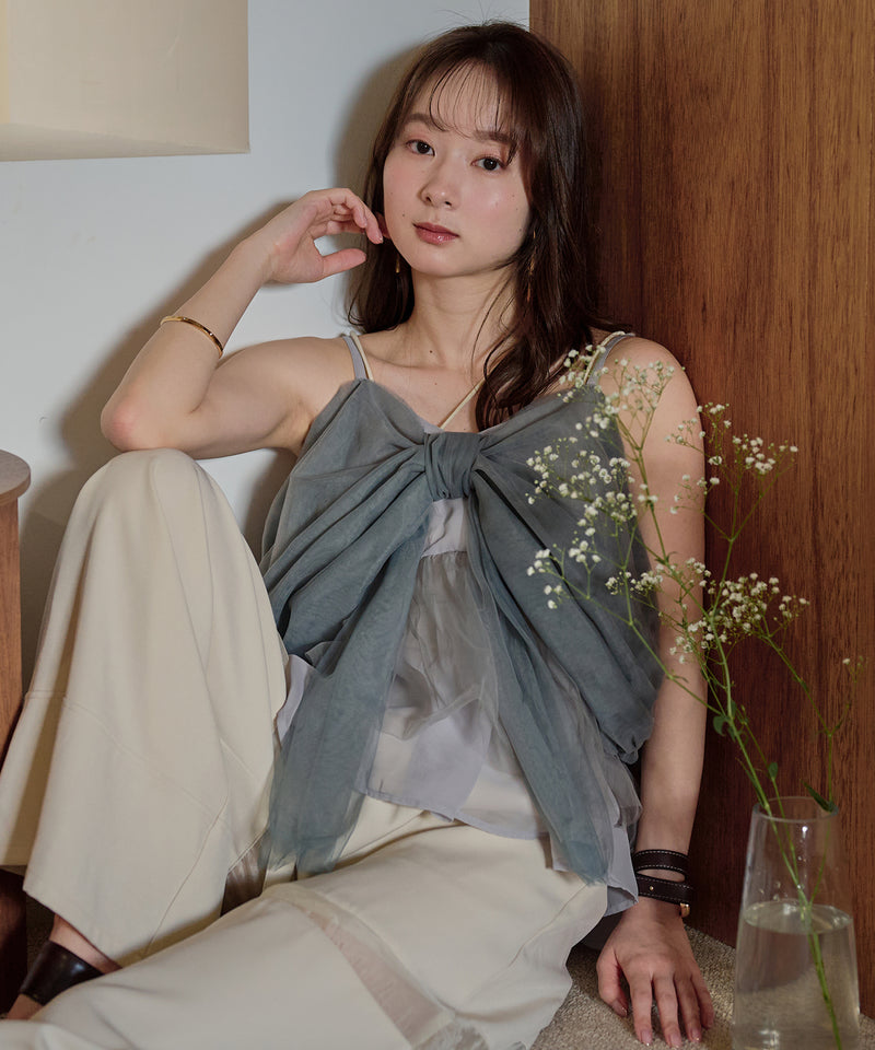 2way tulle ribbon tops / 2wayチュールリボントップス – favclo