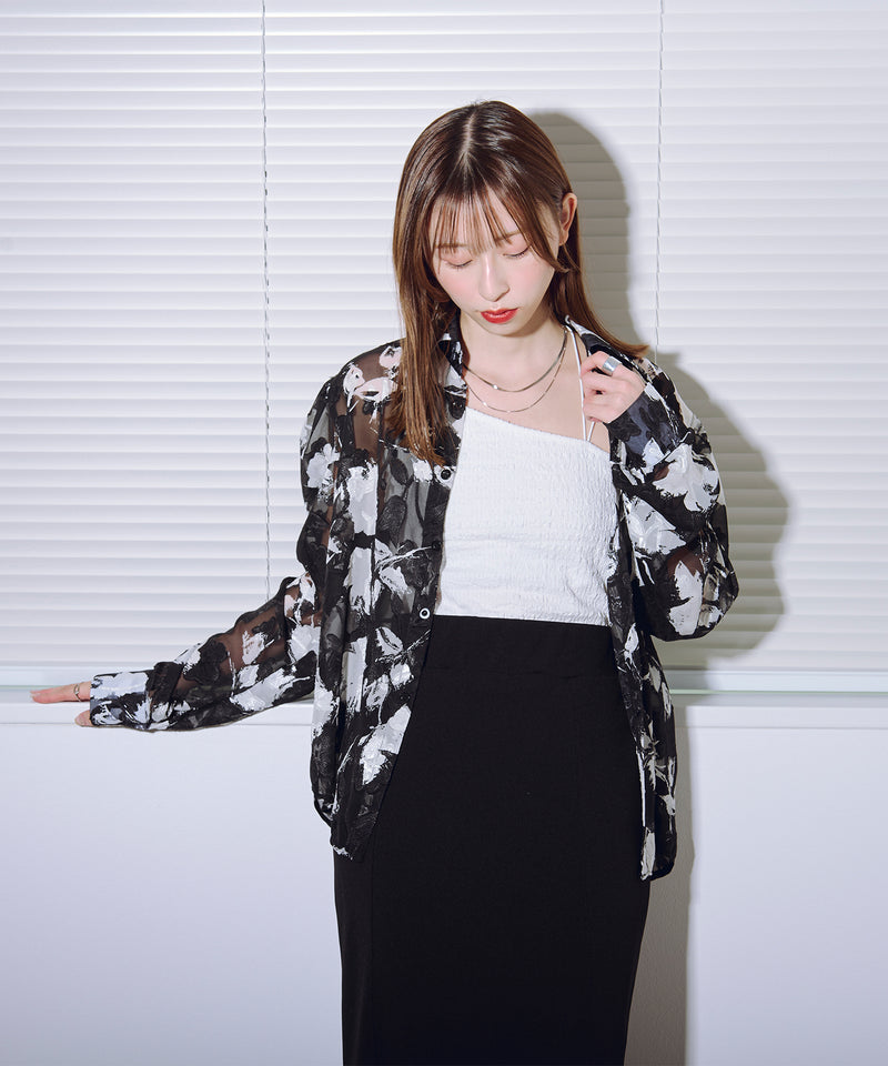 【favclo. Special price】フラワーシアーシャツ / flower sheer shirt