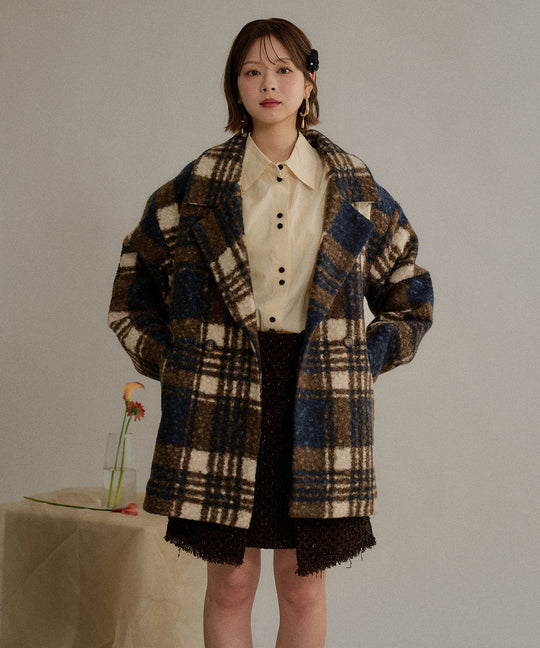 【予約商品】check jaket coat / チェックジャケットコート