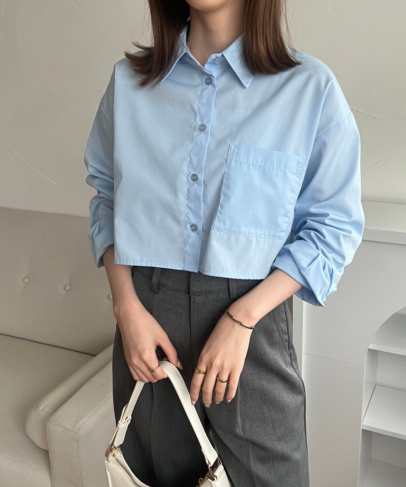 CROPPED TIE SHIRT/アソートネクタイ付きクロップドシャツ