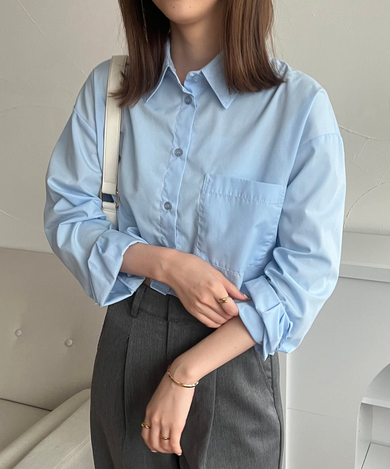 CROPPED TIE SHIRT/アソートネクタイ付きクロップドシャツ