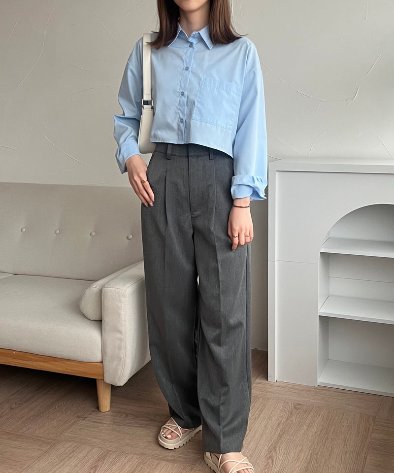 CROPPED TIE SHIRT/アソートネクタイ付きクロップドシャツ