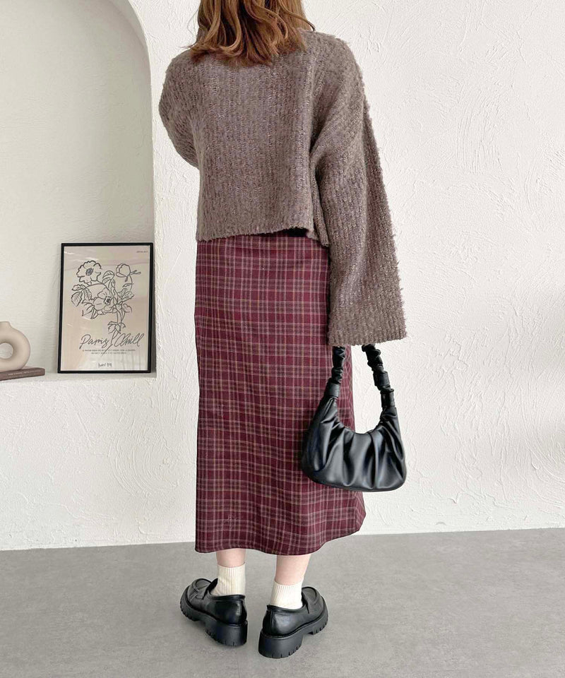 WRAP SKIRT/ラップ風チェックスカート