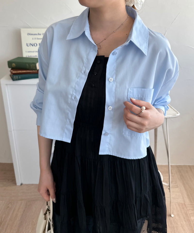 CROPPED TIE SHIRT/アソートネクタイ付きクロップドシャツ