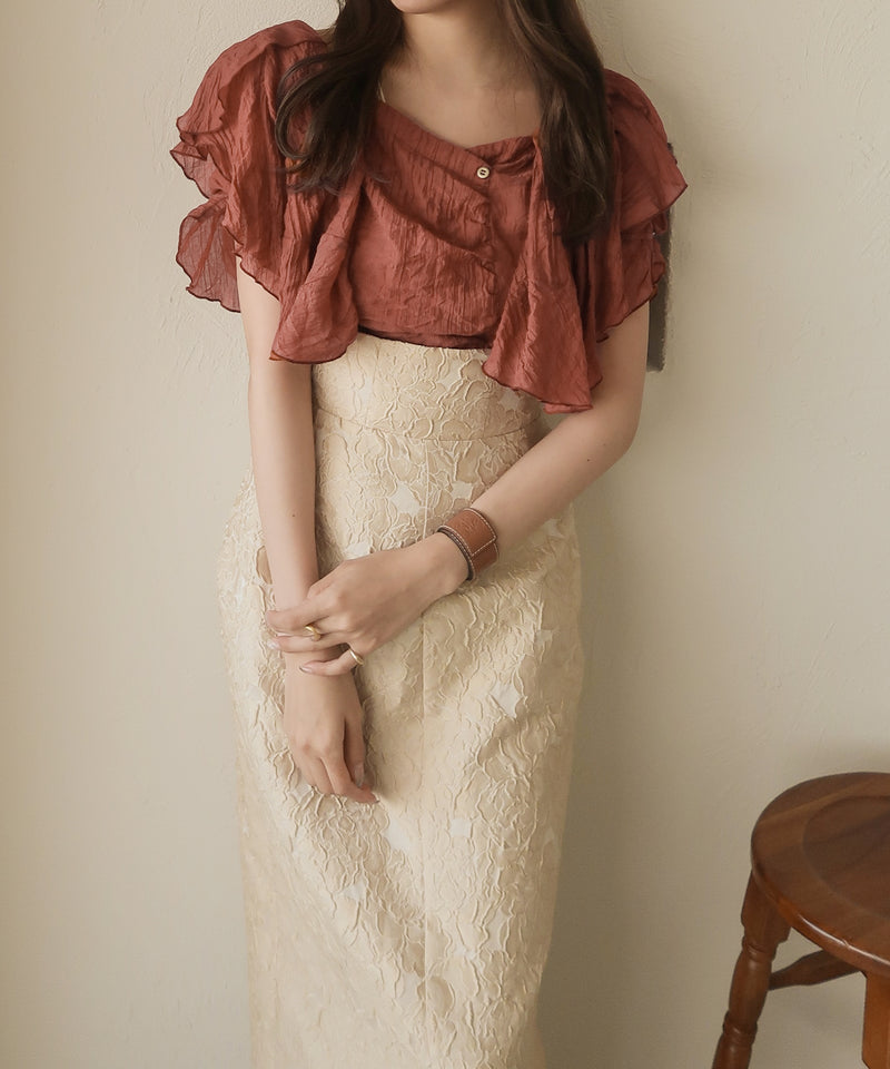 frill short blouse / フリルショートブラウス