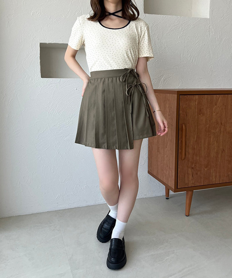 PLEATS WRAP SKIRT/プリーツラップスカート