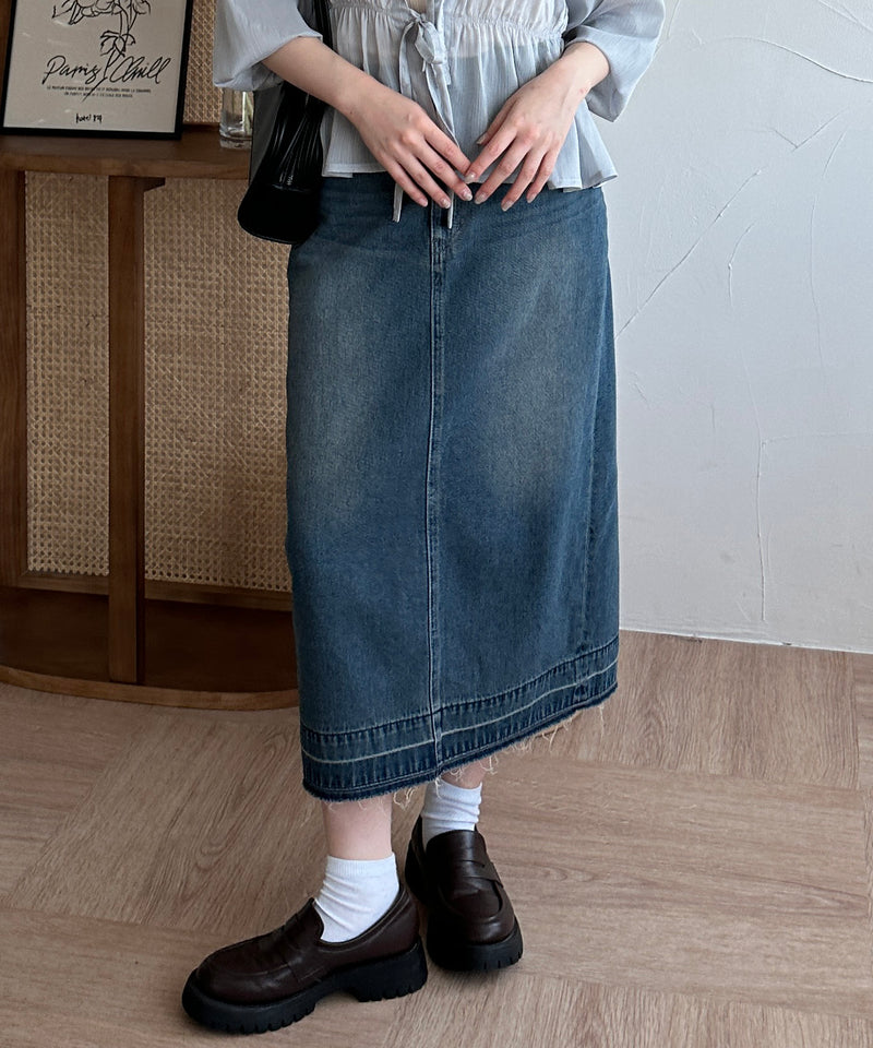 BACK SLIT DENIM SKIRT/バックスリットデニムスカート