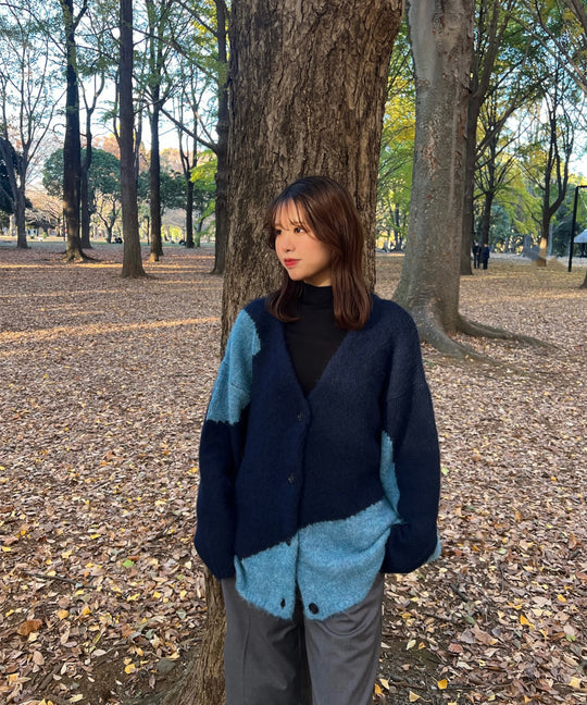 by mai】nuance over size knit cardigan /ニュアンスオーバーサイズ ...