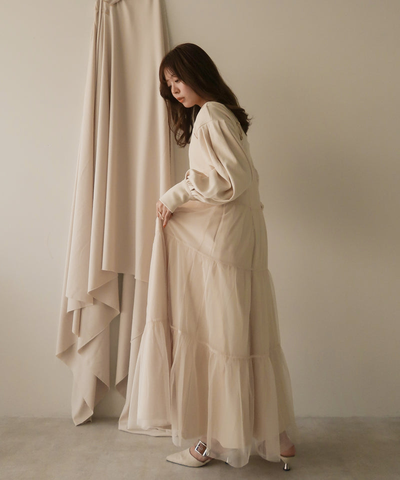 tull cami onepiece × flareonepiece set /チュールキャミワンピース×フレアワンピース