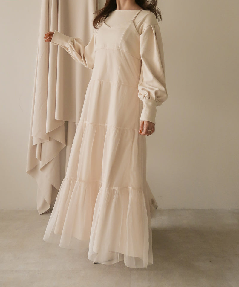 tull cami onepiece × flareonepiece set /チュールキャミワンピース×フレアワンピース