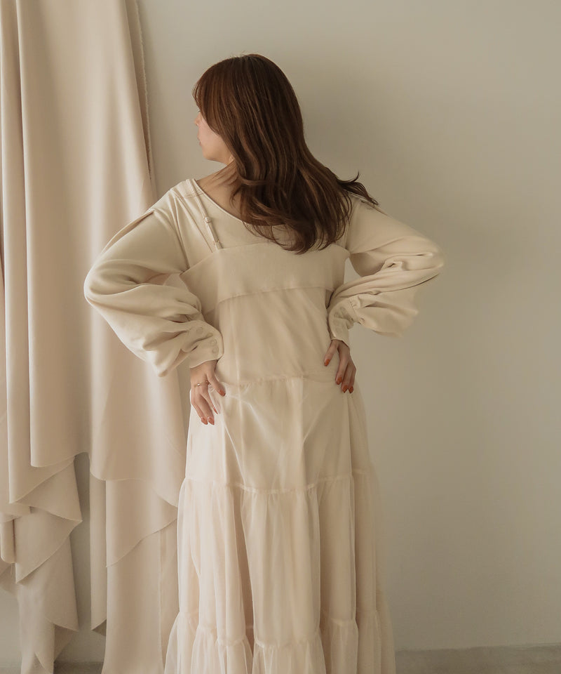 tull cami onepiece × flareonepiece set /チュールキャミワンピース×フレアワンピース