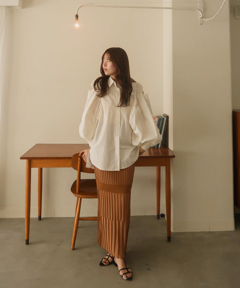 block ribknit skirt / ブロックリブニットスカート