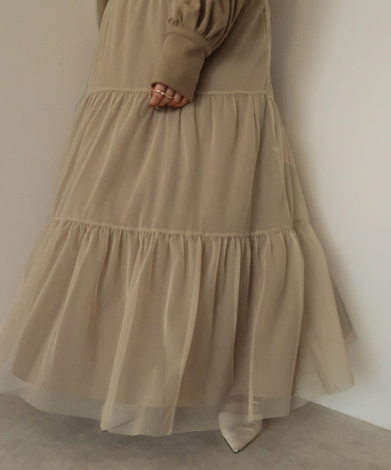 tull cami onepiece × flareonepiece set /チュールキャミワンピース×フレアワンピース