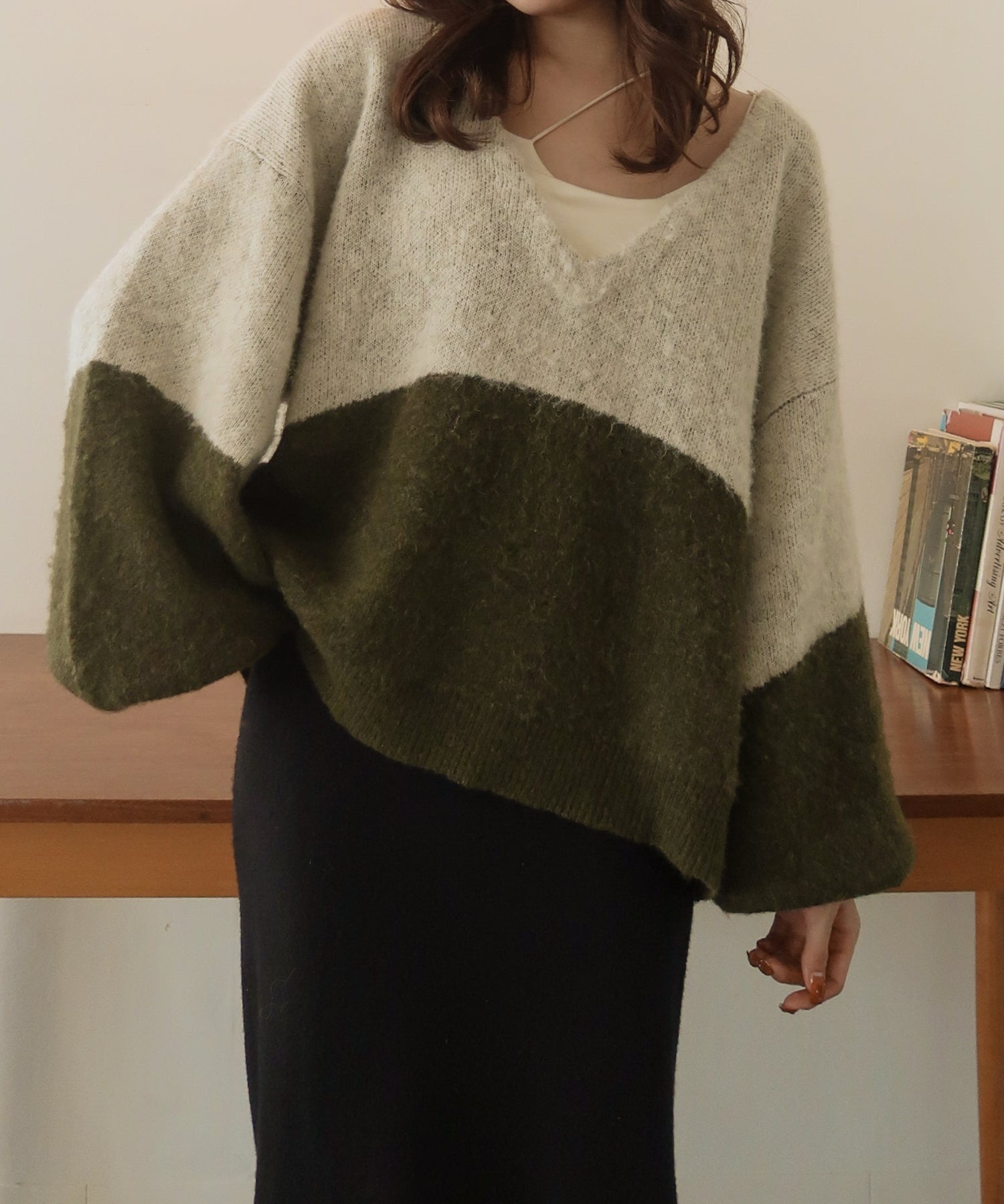 nuance v neck knit / ニュアンスｖネックニット