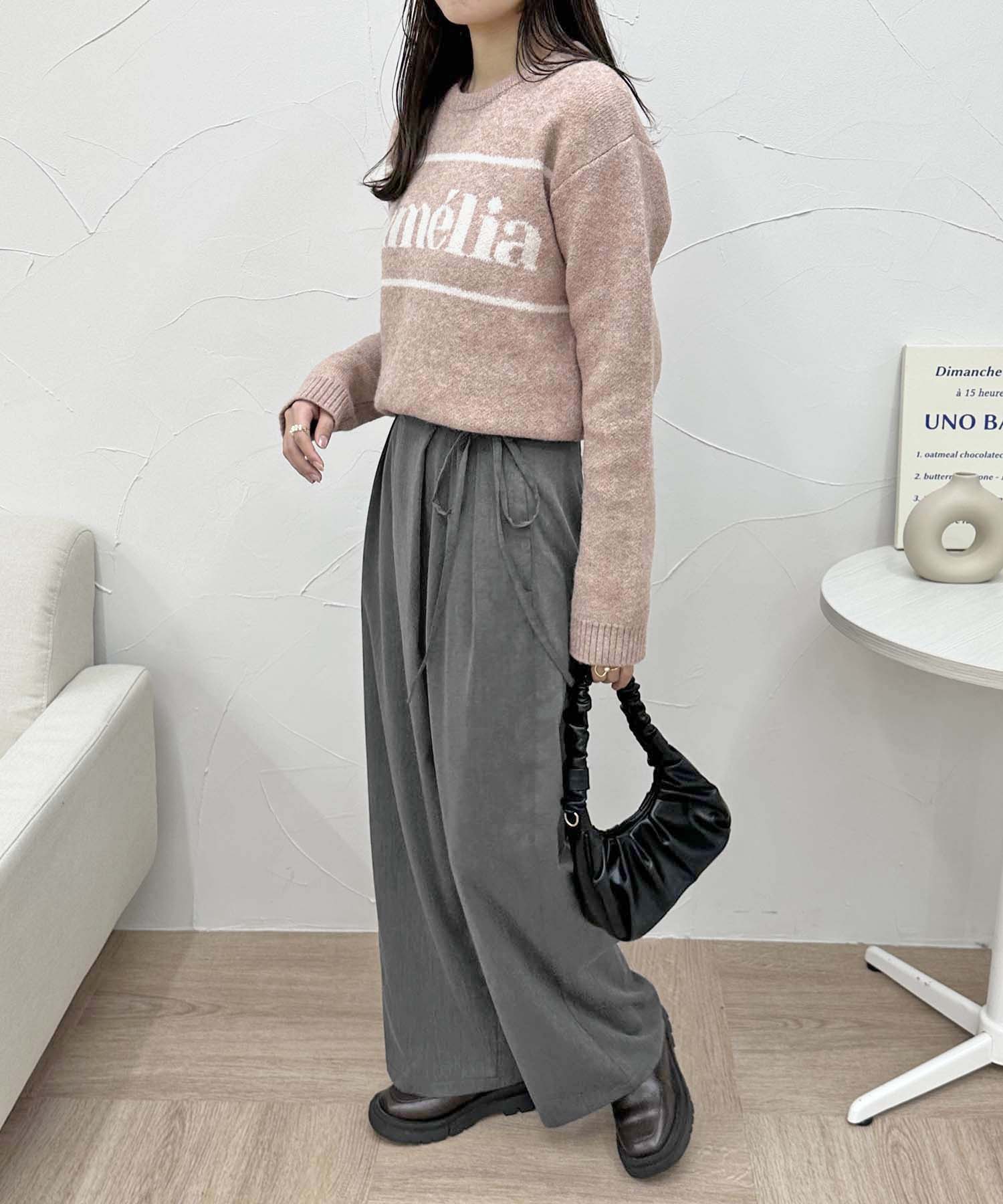 WRAP WIDE PANTS/ラップリボンワイドパンツ