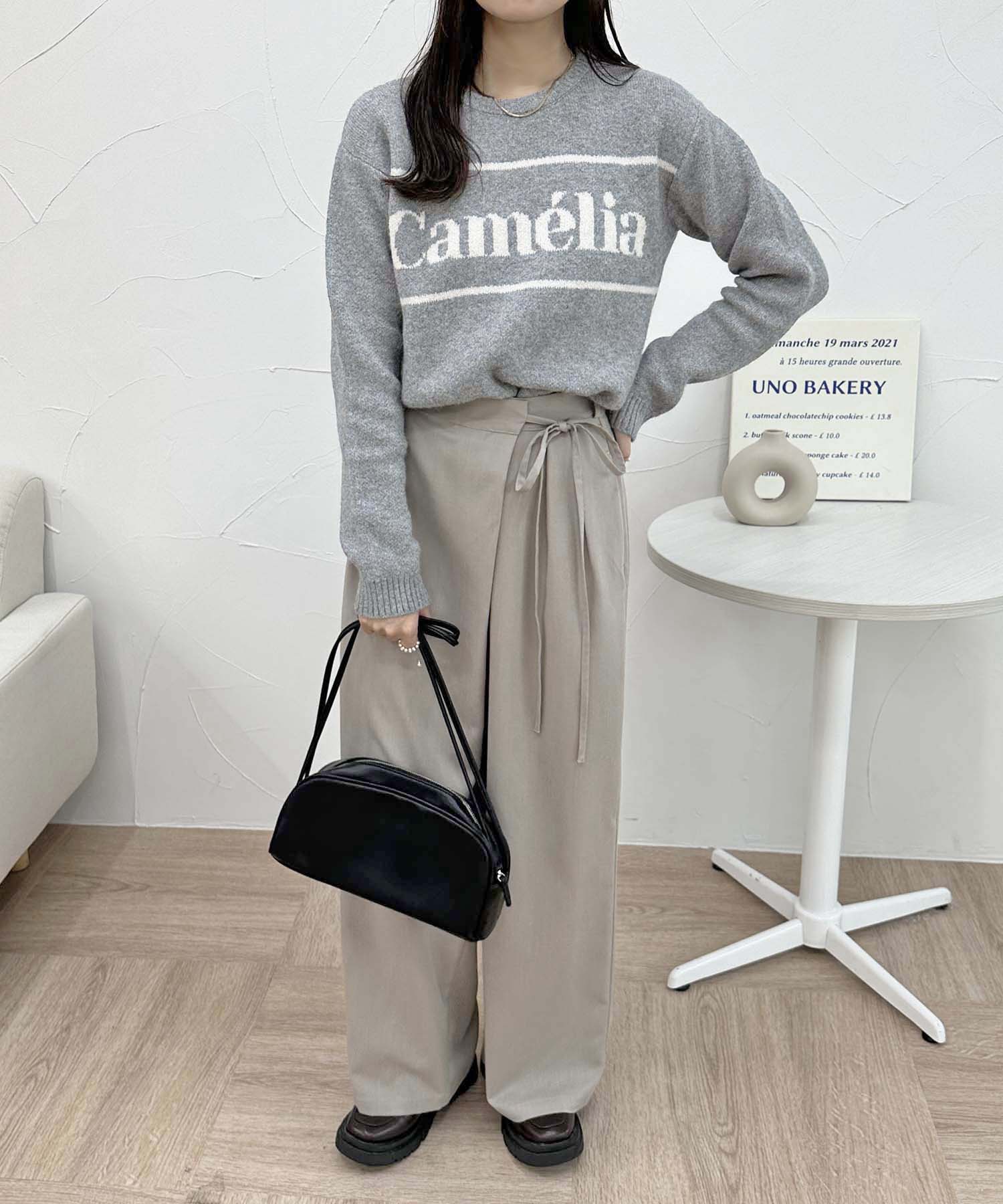 WRAP WIDE PANTS/ラップリボンワイドパンツ
