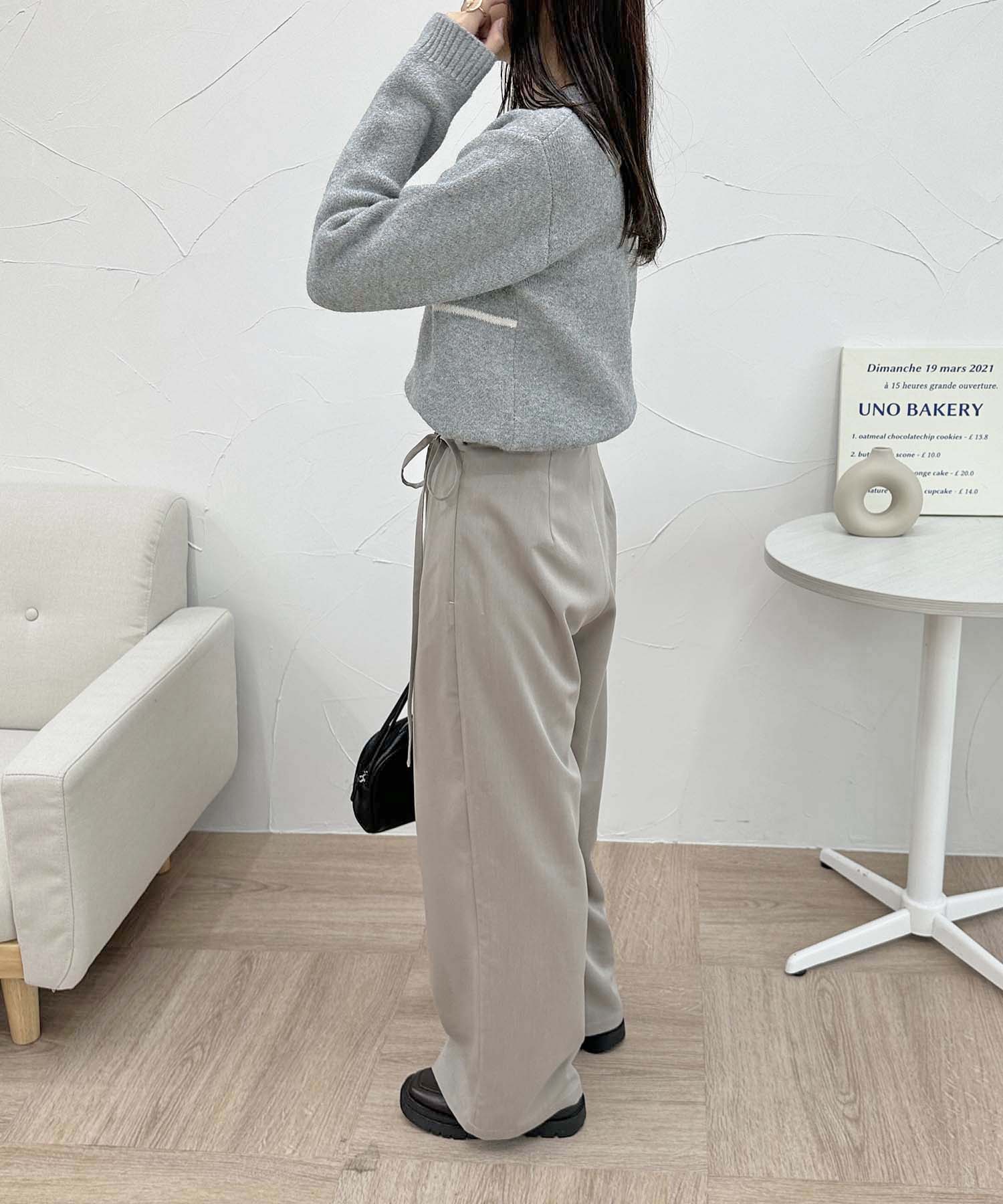 WRAP WIDE PANTS/ラップリボンワイドパンツ