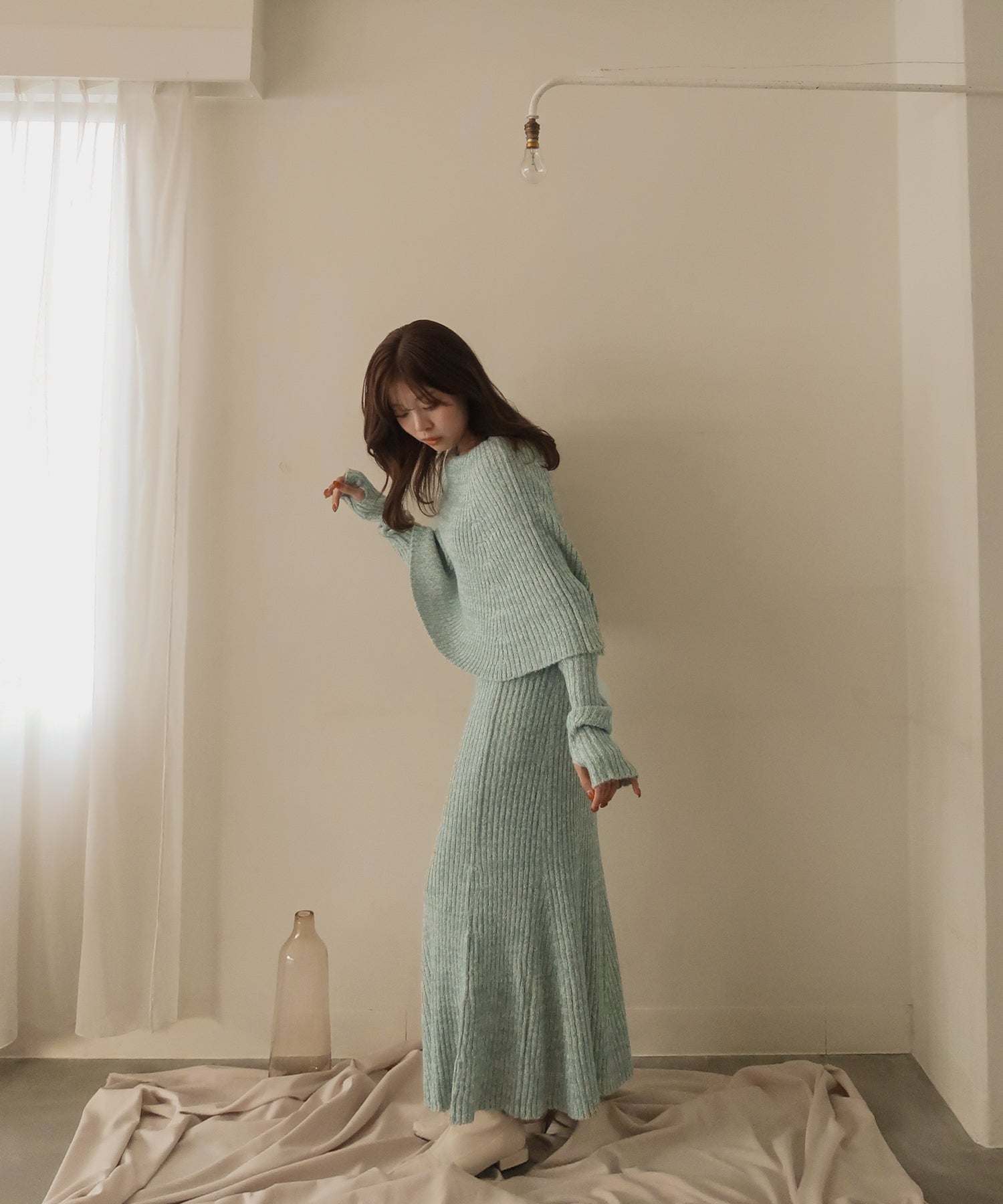 sihouette knit set up / シルエットニットワンピース