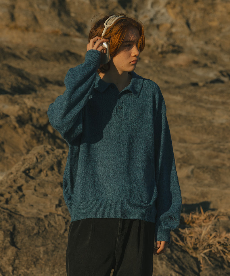 【WETTEMPT｜ウィテンプト】MERANGE KNIT POLO / メランジニットポロ