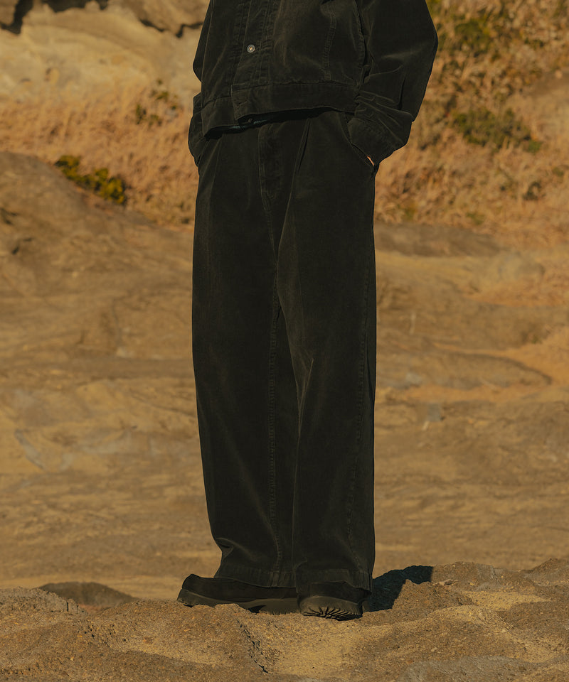 【WETTEMPT｜ウィテンプト】BLEACHED CORDUROY SLACKS / ブリーチコーデュロイスラックス