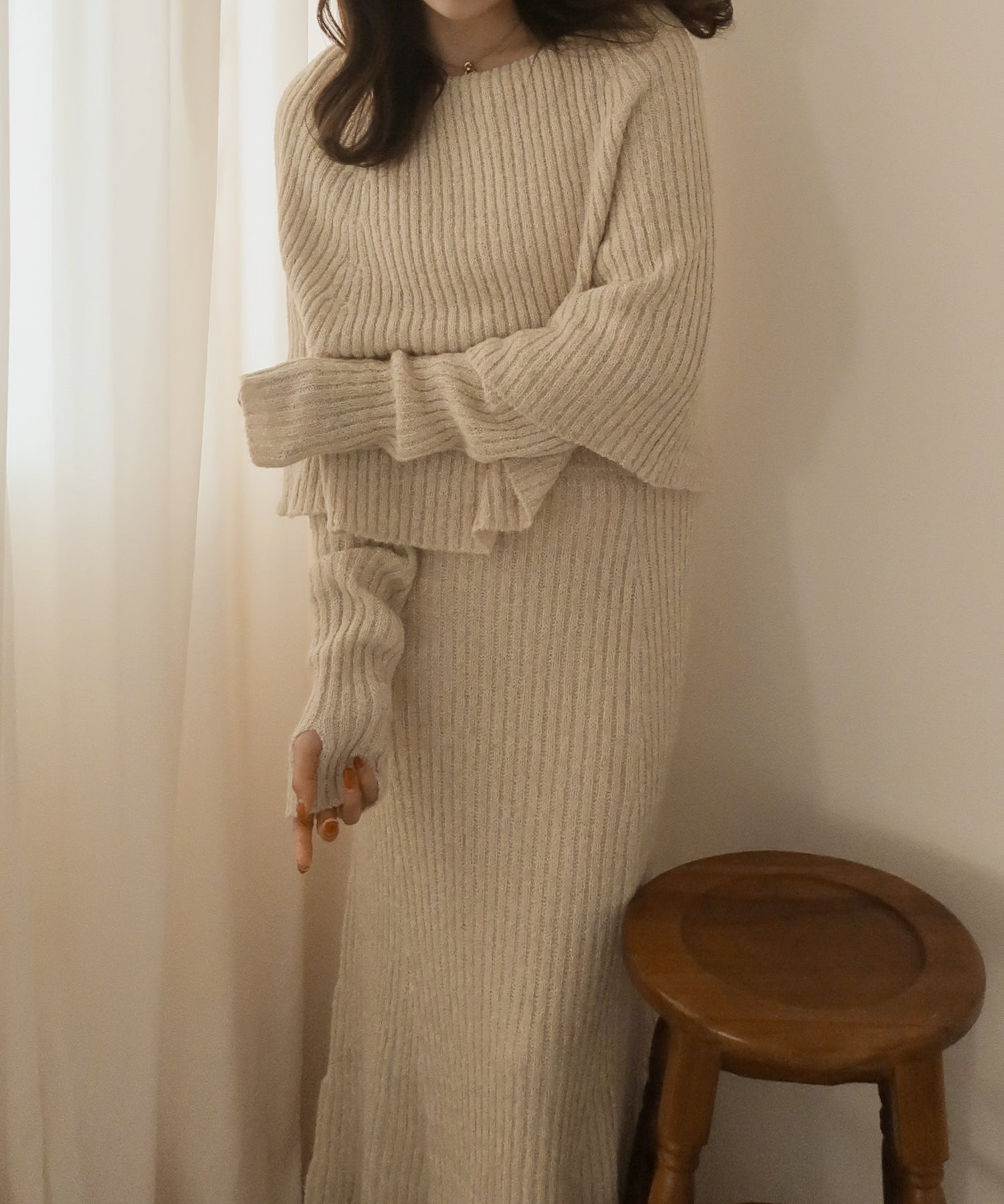 sihouette knit set up / シルエットニットワンピース