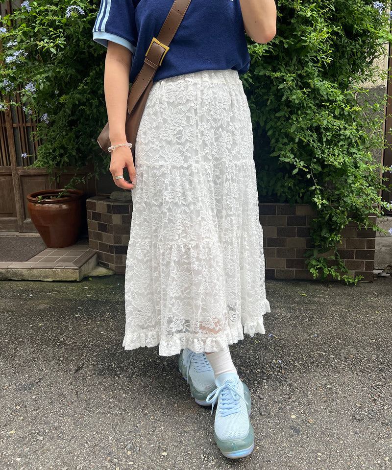 【miko】lace tiered skirt / レースティアードスカート