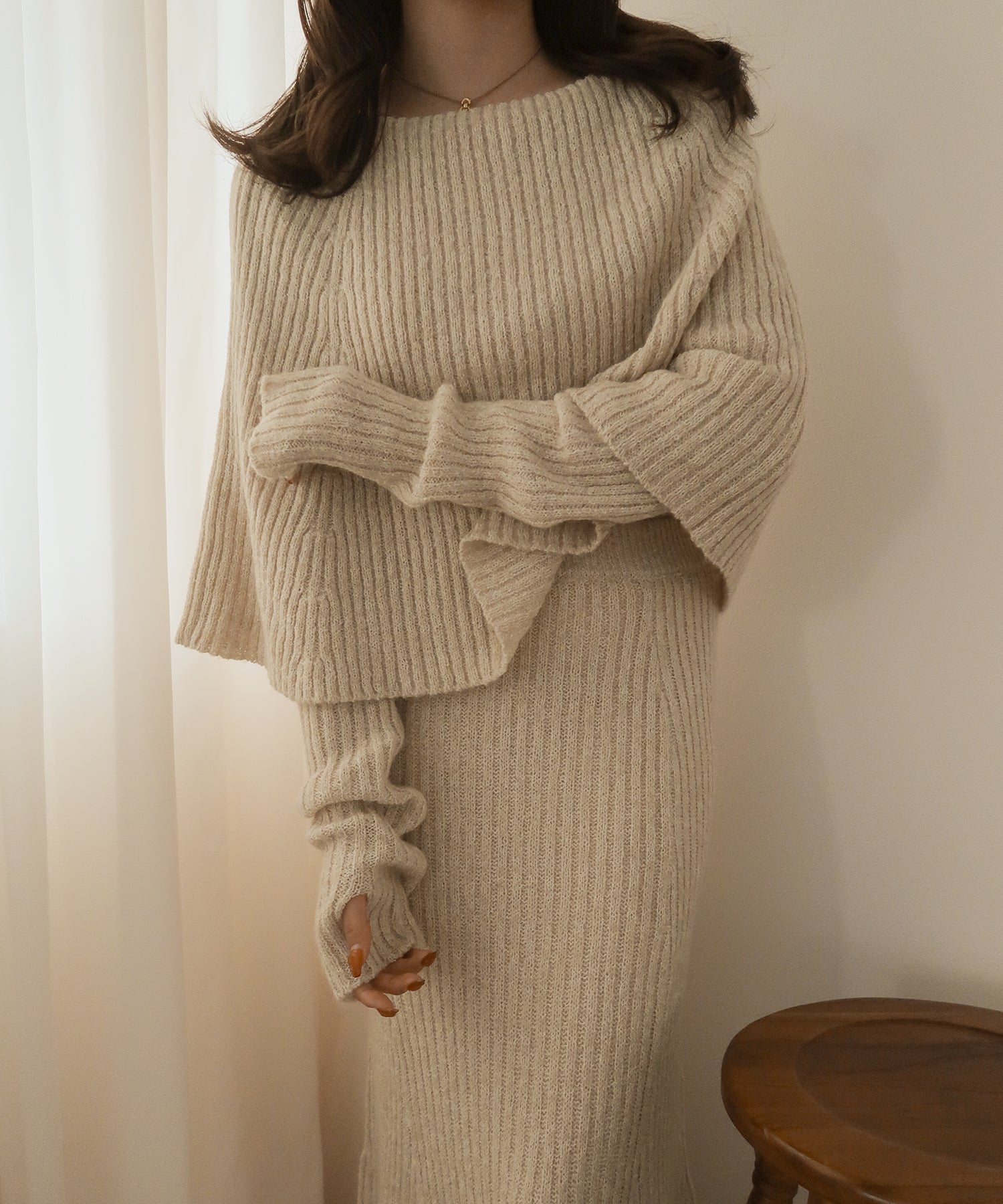 sihouette knit set up / シルエットニットワンピース