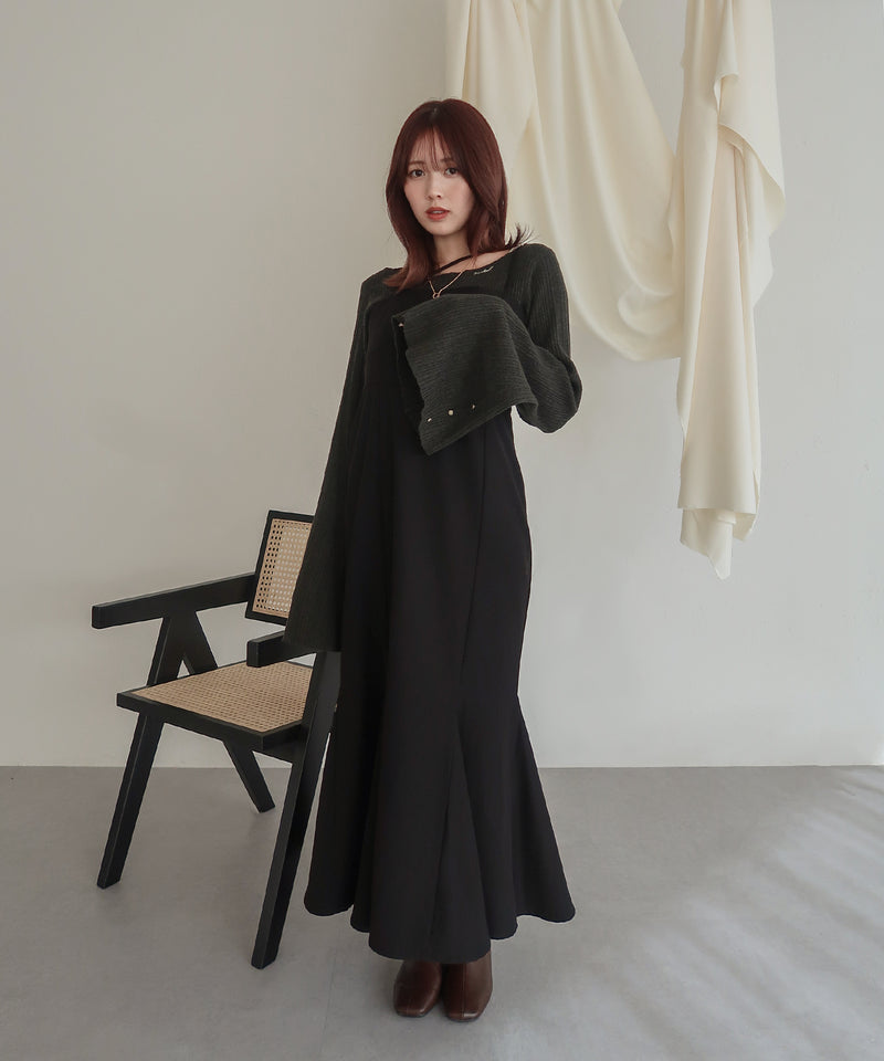 flare sleeve rib knit / フレアスリーブリブニット