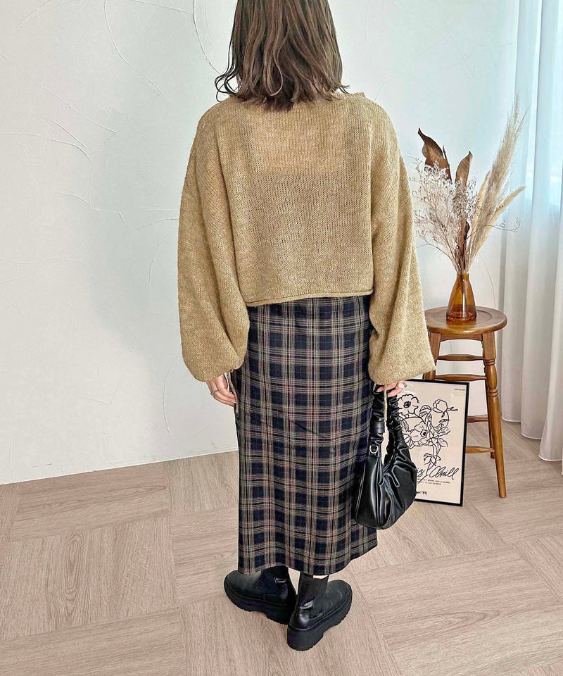 WRAP SKIRT/ラップ風チェックスカート