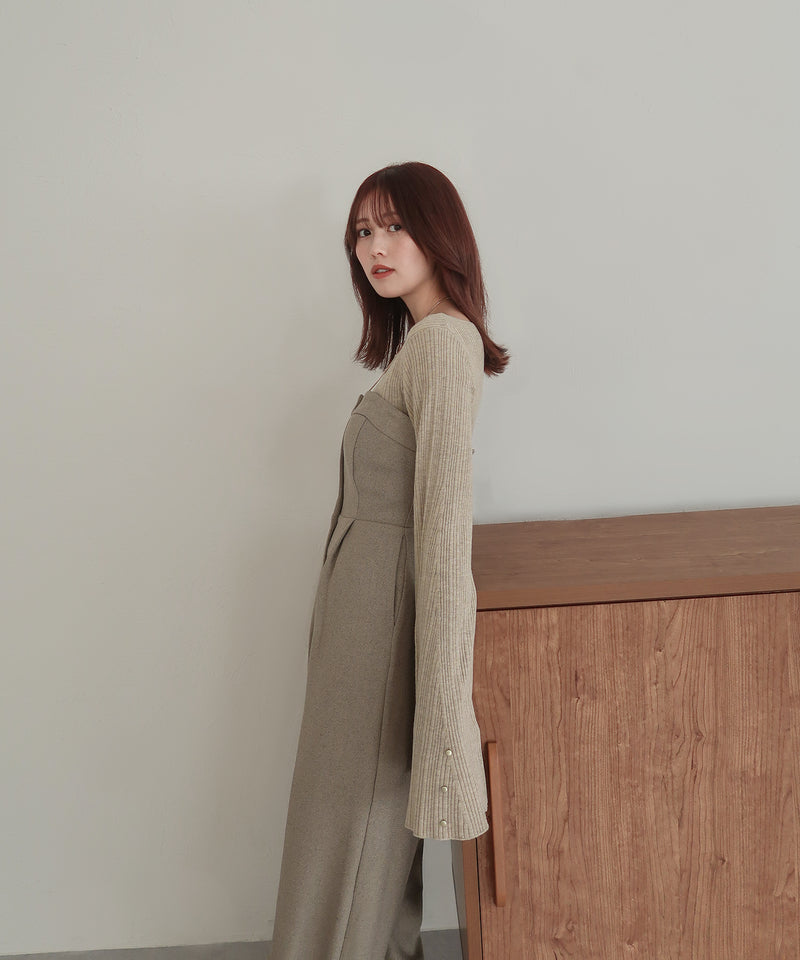 flare sleeve rib knit / フレアスリーブリブニット